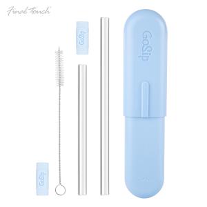 Final Touch GoSip Glass Reusable Straws - Sky Blue
