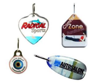 Zipper Pull Double Sided Imprint Custom Shape Up to 1 Sq. In.