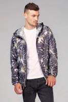 O8 Lifestyle Full Zip Printed Packable Jacket Palm Print