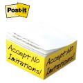Post-it® Custom Printed Notes Half-Cube 4" x 4" x 2" - Half Cube / 4-color process, different design each side (4 designs total!)
