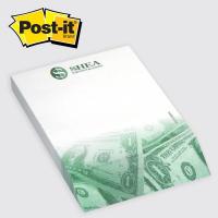 Post-it® Custom Printed Angle Note Pads &mdash;Rectangle 4 x 5-3/4 &nbsp; Rectangle - 100-sheets / 3 & 4 Color