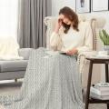 Heather Cable Knit Chenille Blanket, 50x60, Blank Only