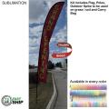 72 Hr Fast Ship -19' X-Large Feather Flag Kit, Full Color Graphics Double Sided, Spike and Bag