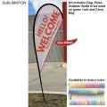 9' Small Tear Drop Flag Kit, Full Color Graphics One Side, Outdoor Use Spike base and Bag Included