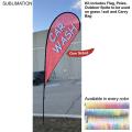 12' Medium Tear Drop Flag Kit, Full Color Graphics One Side, Outdoor Use Spike base and Bag Included