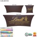 72 Hr Fast Ship - Sublimated Stretch Curved Fit Table Throw for 6ft table, 4 sided, Closed Back