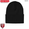 Knit Beanie Toque with 3" Cuff, Stocked in Black Color, Blank Only, BEST SELLER