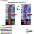 72Hr Fast Ship - Replacement Flag for 19' X-Large Feather Flag Kit, Full Color Graphics One Side
