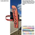 10' Small Feather Flag Kit, Full Color Graphics Double Sided, Outdoor Spike base and Bag Included