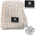 Heather Cable Knit Chenille Blanket, 50x60, with Lasered logo patch, NO SETUP CHARGE