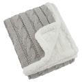 Cable Knit Chenille Sherpa Throw, 50x60, Blank Only