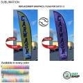 72Hr Fast Ship - Replacement Flag for 13' Medium Feather Flag Kit, Full Color Graphics Double Sided