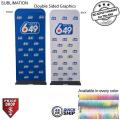 48 Hr Quick Ship - 3'W x 90"H EuroFit Banner with Steel Base, Full Color Graphics 2 Sided, NO SETUP
