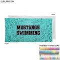 Swim Towel in Plush and Soft Velour Terry Cotton Blend, 30x60, Sublimated Edge to Edge