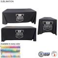 48 Hr Quick Ship - Sublimated PREMIUM Cloth for 6' table, Drape style, Closed Back, Rounded Corners