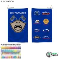 72 Hr Fast Ship - Colored Microfiber Dri-Lite Terry Golf Towel, 15x25, NoFold, Sublimated 2 sides