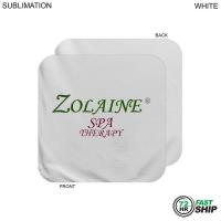 72 Hr Fast Ship - Plush and Soft White Velour Terry Cotton Blend Face Cloth, 12x12, Sublimated