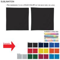 Colored Sublimated Bandana, 22x22, Sublimated Edge to Edge 2 sides, Available in every color