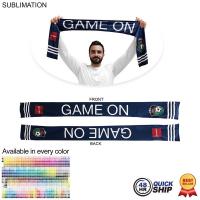 48 Hr Quick Ship - Sublimated Soccer Football Stadium Scarves, 6x60, Sublimated edge to edge 2 sides