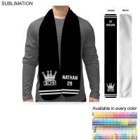 Team Scarf in Ultra Soft and Smooth Microfleece Scarf, 8x60, Sublimated Edge to Edge 1 side