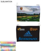Microfiber Suede Shammy Golf Towel, 12x18, Nofold Grommet and Hook, Sublimated Edge to Edge 2 sides