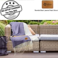 Denim Beachy Cottage Blanket, 50x60, with Lasered logo patch, NO SETUP CHARGE
