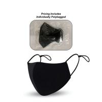 Individually polybagged 3-ply Adult reusable cotton cloth facemask with filter pocket, blank only