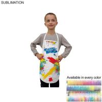 Kids Twill Bib Apron, 4 to 9 Years, Sublimated, White or Stock Colored ties