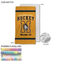 Team Blanket in Plush Sherpa Lined Micro Mink, 30x60, Stadium size, Sublimated edge to edge