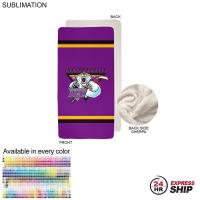 24 Hr Express Ship - Sherpa Faux Wool Lined Micro Mink Throw, 30x60, Sublimated Edge to Edge 1 side