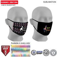 48 Hr Quick Ship - Sublimated 2ply Antimicrobial Cloth Face mask available in EVERY COLOR