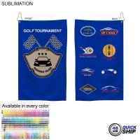 48Hr Quick Ship - Colored Microfiber Dri-Lite Terry Golf Towel, 15x25, Sublimated 2 sides