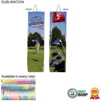 72 Hr Fast Ship - Plush Velour Terry Cotton blend Golf Towel, Finished size 5x18, Trifold
