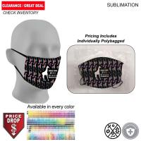 Individually Polybagged Sublimated 2ply Antimicrobial Face Mask available in EVERY COLOR