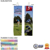 48 Hr Quick Ship - Plush Velour Terry Cotton blend Golf Towel, Finished size 5x18, Trifold