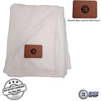 48Hr Quick Ship - Plush and Cozy Mink Flannel Fleece Blanket, 50x60, with Lasered logo patch
