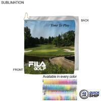 48Hr Quick Ship - Microfiber Suede Shammy Golf Towel, Finished size 15x15, Sublimated