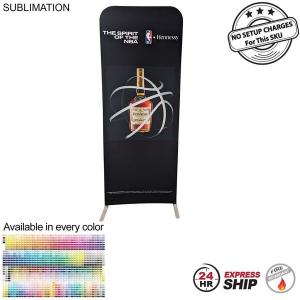 24 Hr Express - 2'W x 78"H EuroFit Straight Wall Display Kit, with Full Color Graphics Double Sided