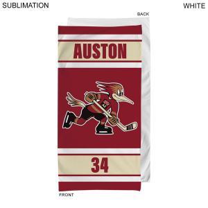 Team Towel in HEAVIER Plush and Soft Velour Terry Cotton Blend, 30x60, Sublimated Shower Towel