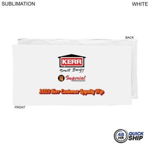 48Hr Quick Ship - Heaviest Weight, Plush Velour Terry White Beach Towel, 30x60, Sublimated