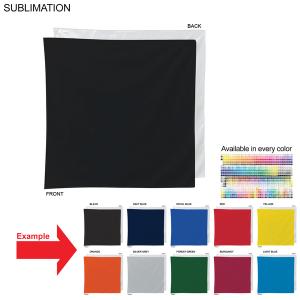 Colored Bandana, 22x22, Sublimated Edge to Edge 1 side, Available in every color