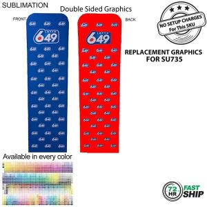 72 Hr Fast Ship - Replacement Full Color Graphics Double Sided for 2'W x 90"H EuroFit Banner