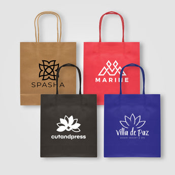 Kraft Paper Bag - 7.5''w x 8.3''h grouped