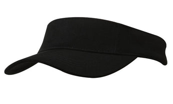 Black Brushed Heavy Cotton Visor