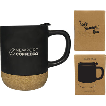 Grey-Brown Evora 325ml (11 fl oz) Cork Base Ceramic Mug