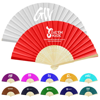 Full-color Folding Bamboo Paper Hand Fan grouped