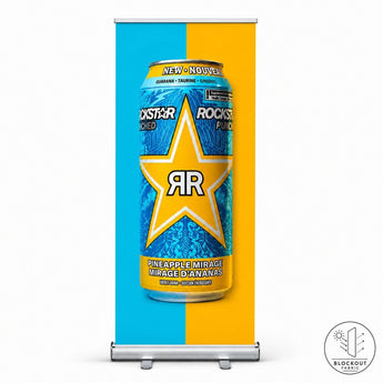 Sublimated Premium Retractable Pull Up Banner, Superior Block Out Fabric, 33.5x79, Standard Base grouped