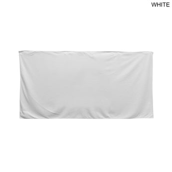 White Plush Velour Terry Cotton Blend White Beach Towel, 30x60, Blank Only