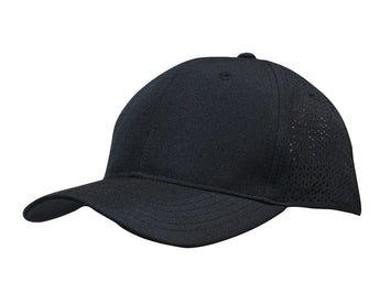 Black Sports Ripstop Twill with triangle perforations