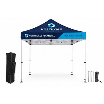 10' Premium Sublimated Tent Kit, Includes Premium 40mm Aluminum Frame, Canopy, Case, Grass Stake Kit grouped